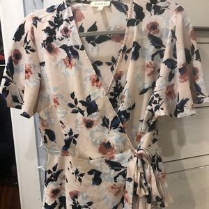 Floral wrap shirt